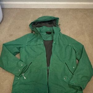 Green Hooded Rain Jacket